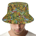 Outdoor Camping Pattern Print Bucket Hat