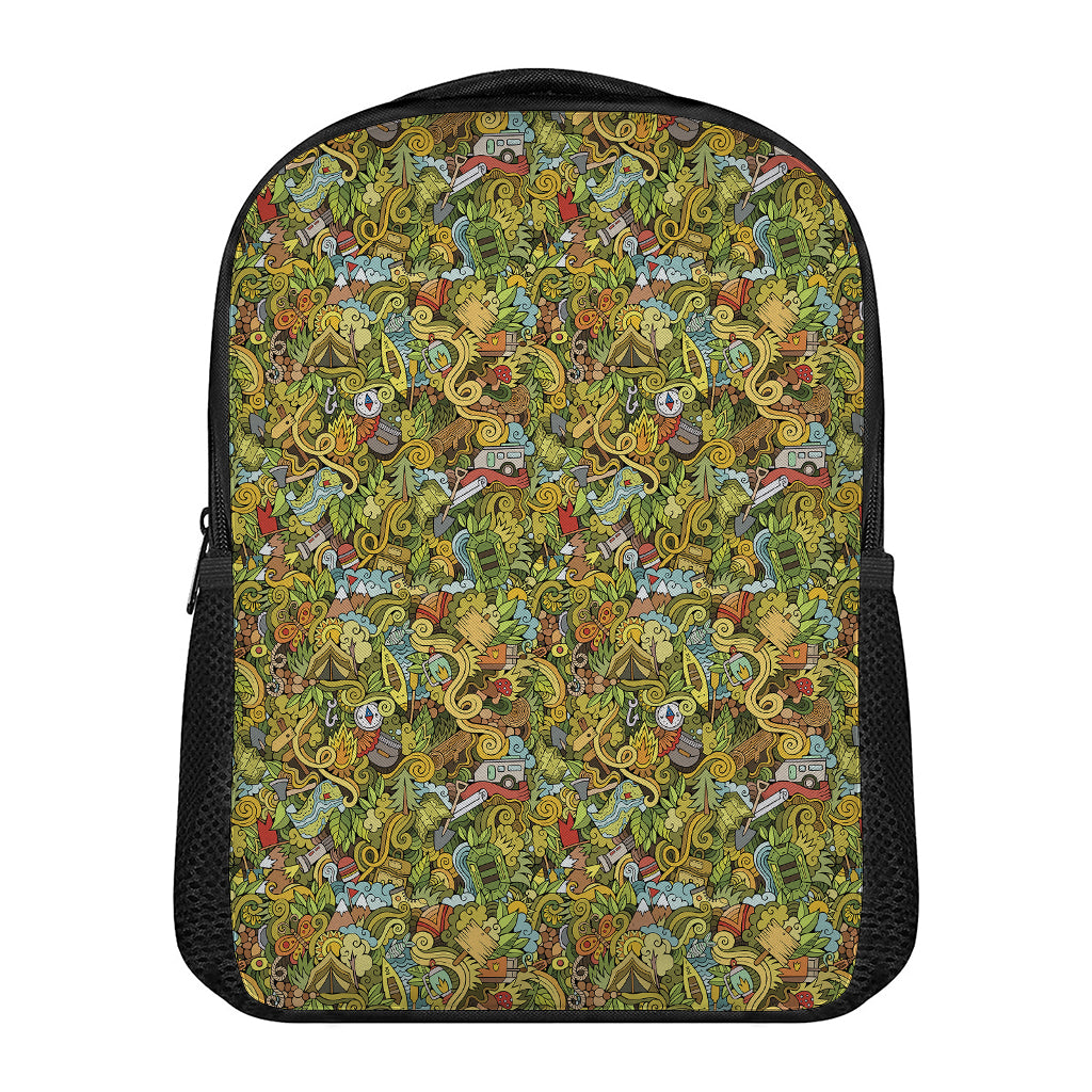 Outdoor Camping Pattern Print Casual Backpack