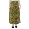 Outdoor Camping Pattern Print Chiffon Maxi Skirt