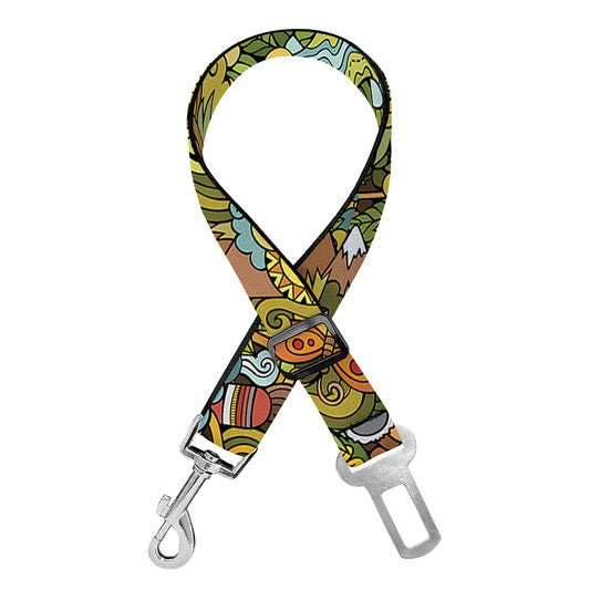 Outdoor Camping Pattern Print Dog Seat Belt