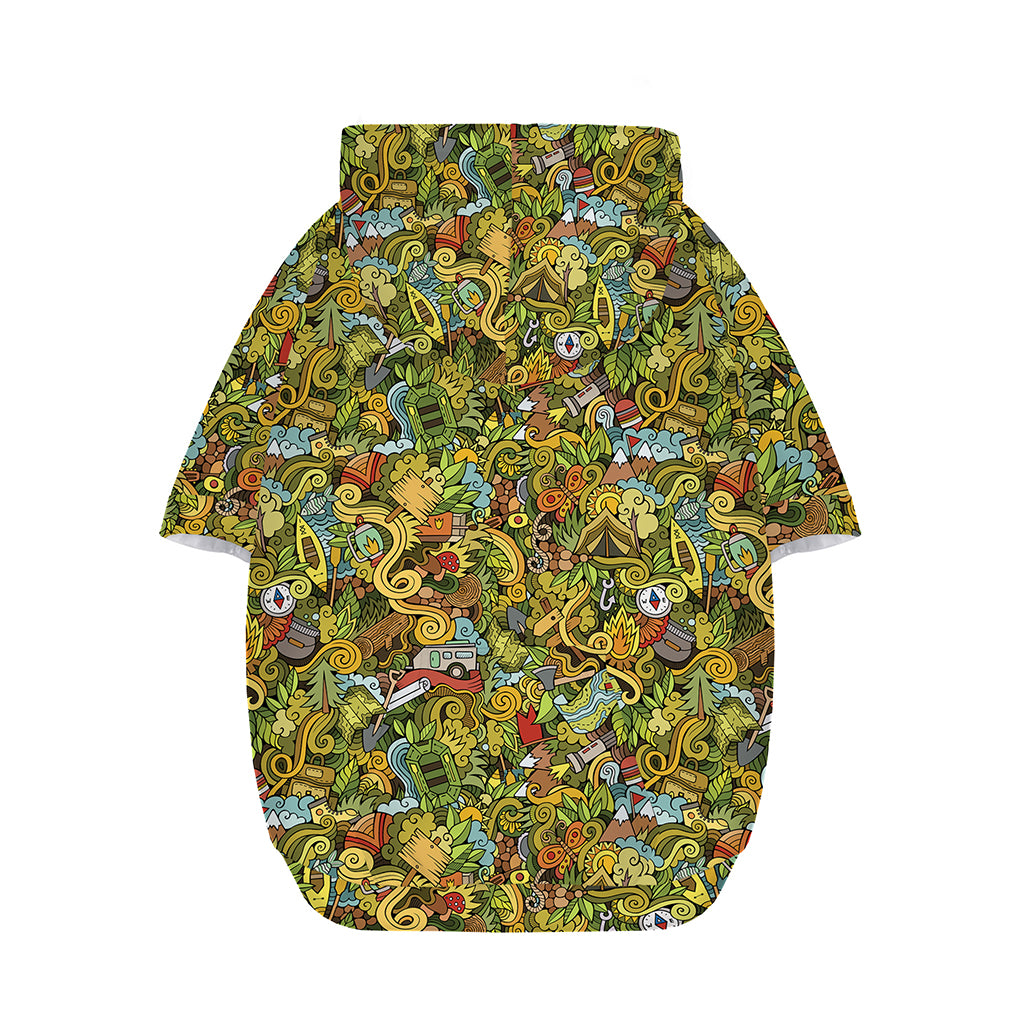 Outdoor Camping Pattern Print Dog Zip Up Hoodie