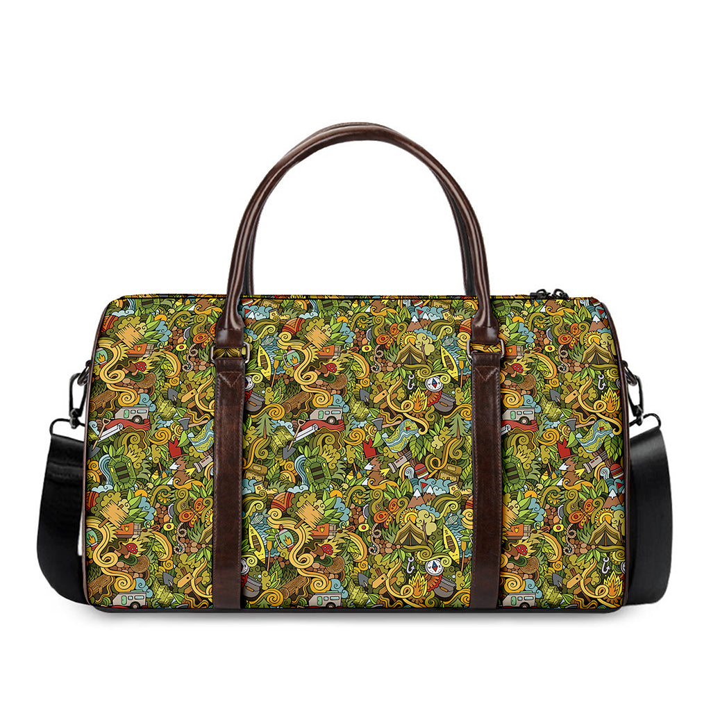 Outdoor Camping Pattern Print Duffle Bag