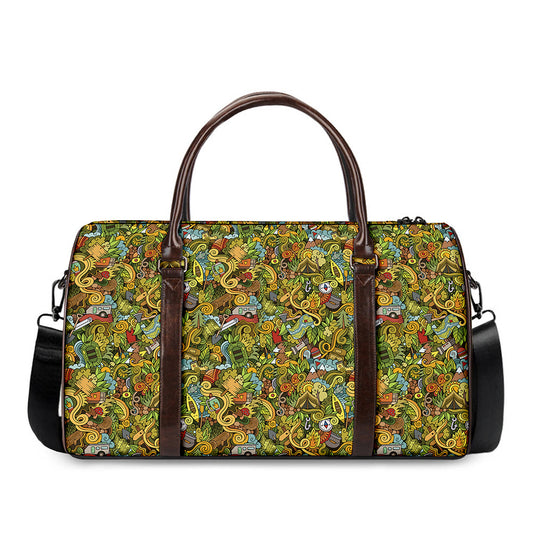 Outdoor Camping Pattern Print Duffle Bag