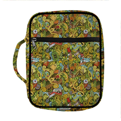 Outdoor Camping Pattern Print Front Pocket Bible Bag