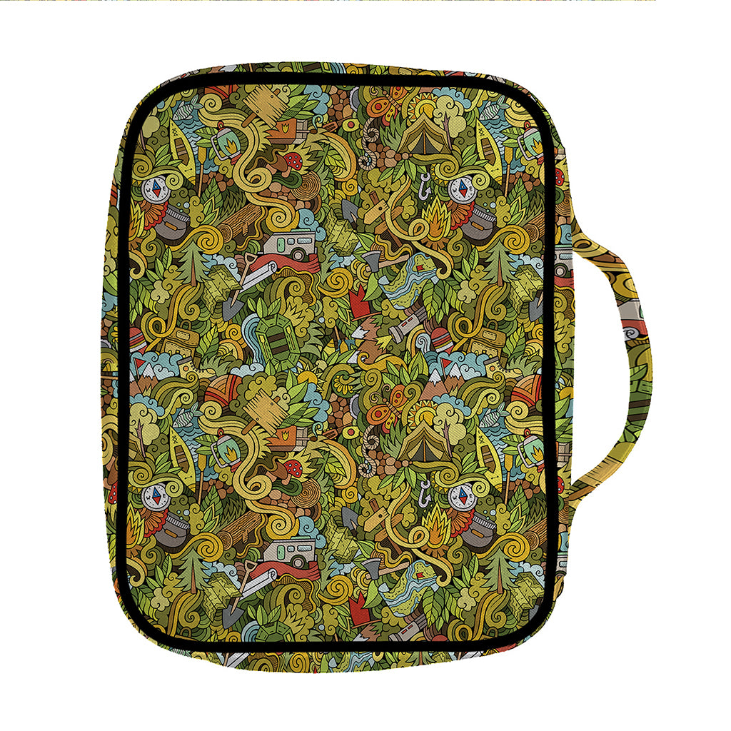 Outdoor Camping Pattern Print Front Pocket Bible Bag