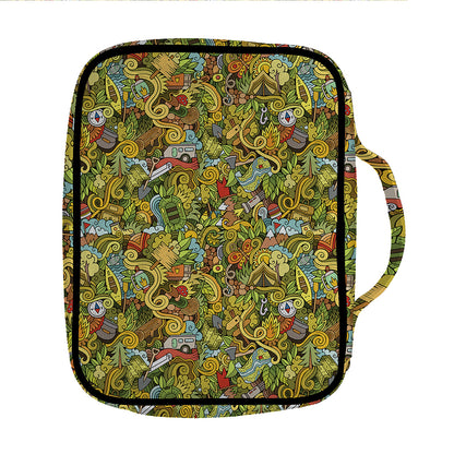 Outdoor Camping Pattern Print Front Pocket Bible Bag