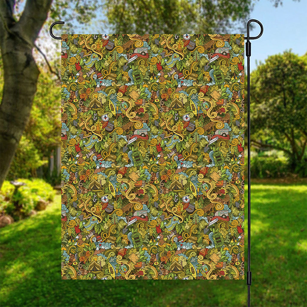 Outdoor Camping Pattern Print Garden Flag