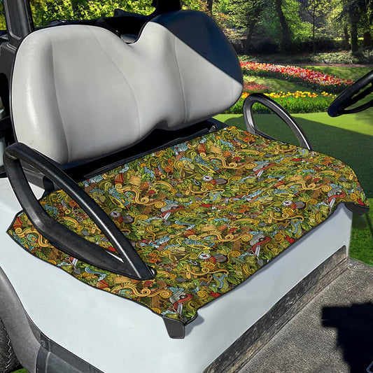 Outdoor Camping Pattern Print Golf Cart Seat Cover