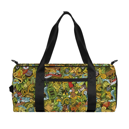 Outdoor Camping Pattern Print Gym Bag
