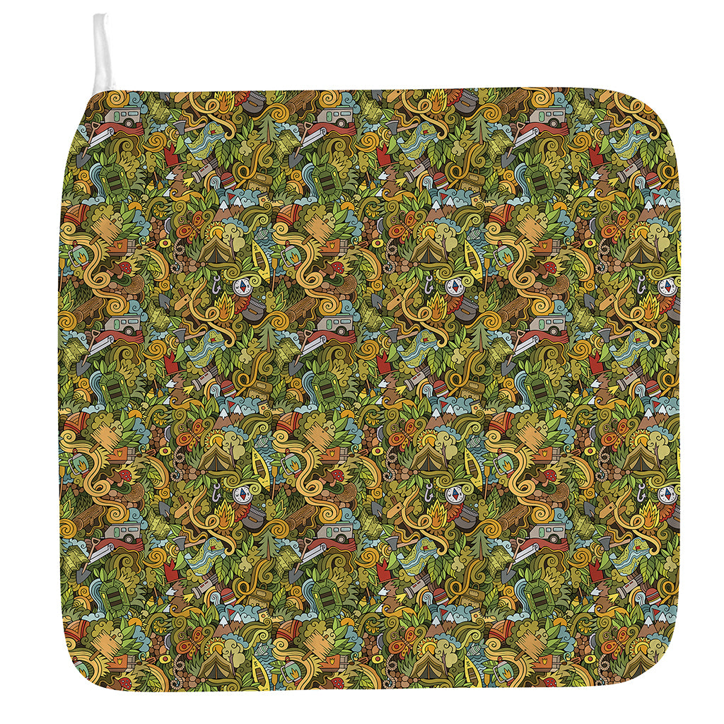 Outdoor Camping Pattern Print Hand Towel