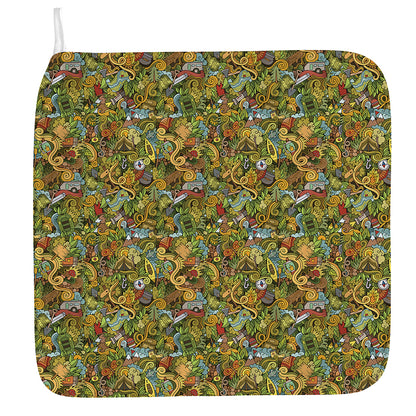 Outdoor Camping Pattern Print Hand Towel