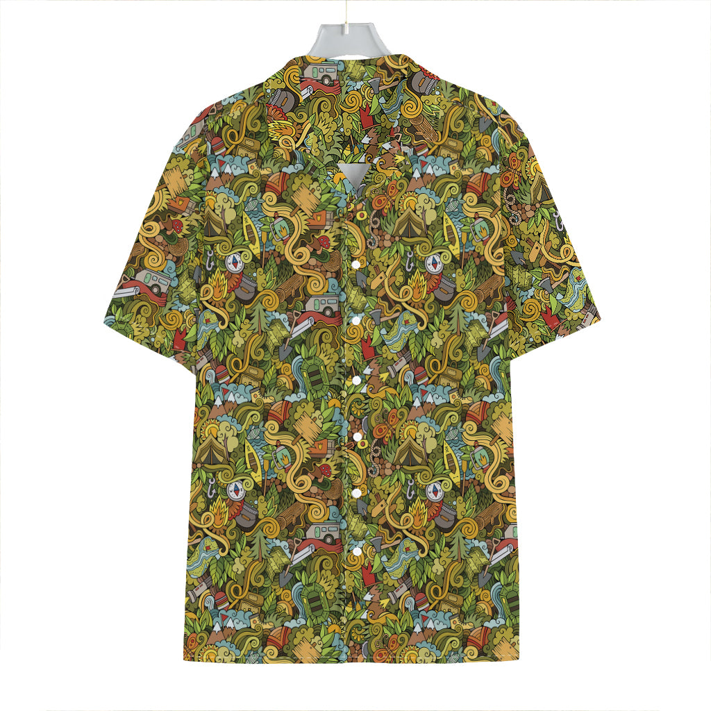 Outdoor Camping Pattern Print Hawaiian Shirt