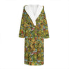 Outdoor Camping Pattern Print Hooded Bathrobe