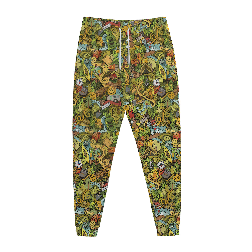 Outdoor Camping Pattern Print Jogger Pants