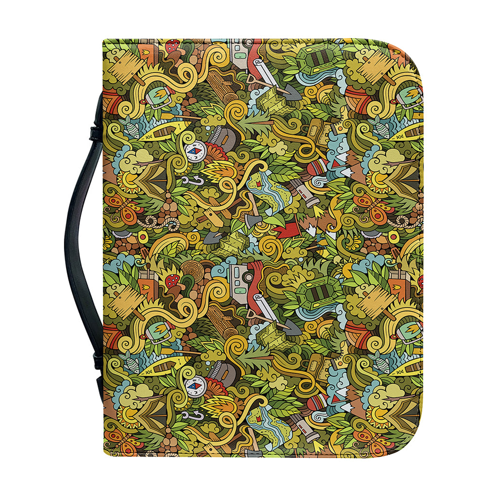Outdoor Camping Pattern Print Leather Bible Cover