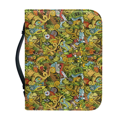 Outdoor Camping Pattern Print Leather Bible Cover