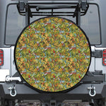 Outdoor Camping Pattern Print Leather Spare Tire Cover