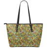 Outdoor Camping Pattern Print Leather Tote Bag