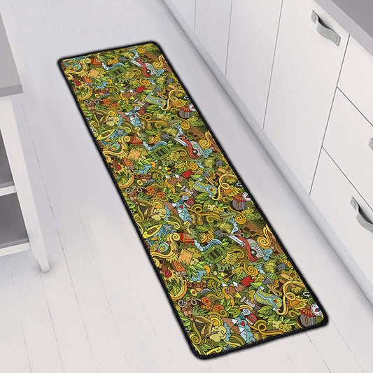 Outdoor Camping Pattern Print Long Kitchen Mat