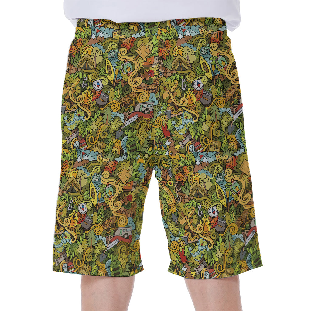 Outdoor Camping Pattern Print Men's Beach Shorts