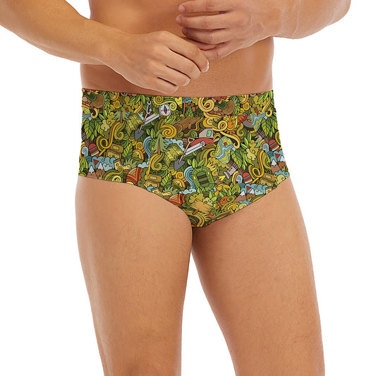 Outdoor Camping Pattern Print Men's Briefs