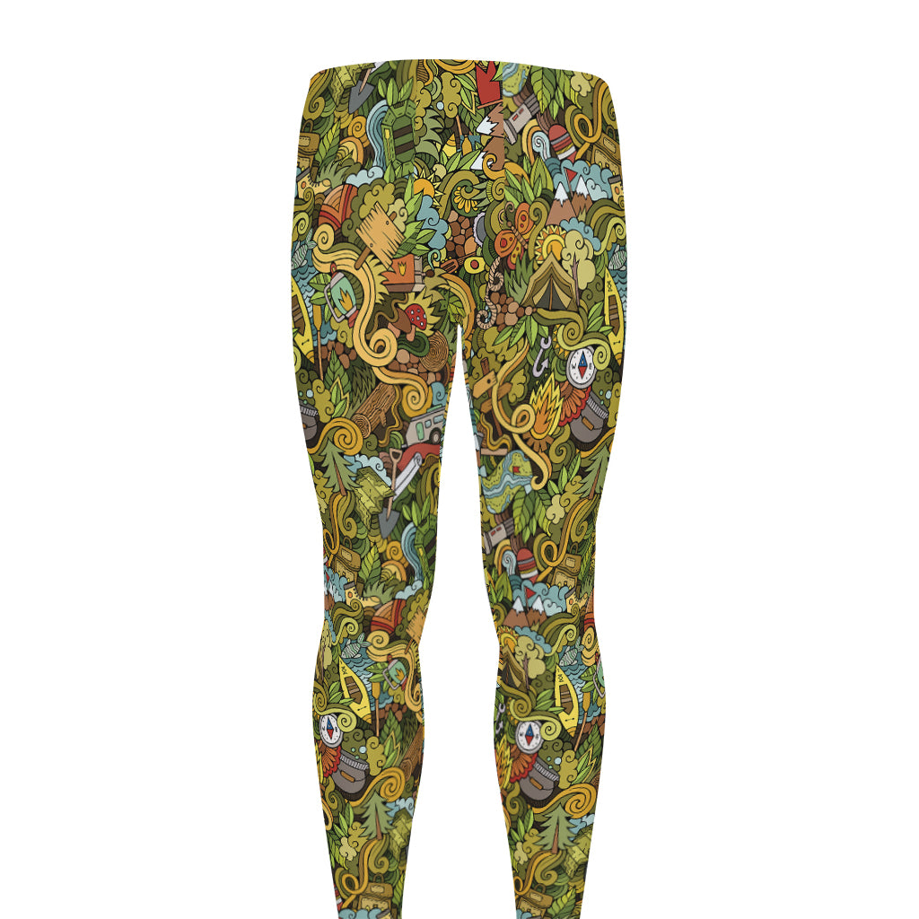 Outdoor Camping Pattern Print Men's leggings