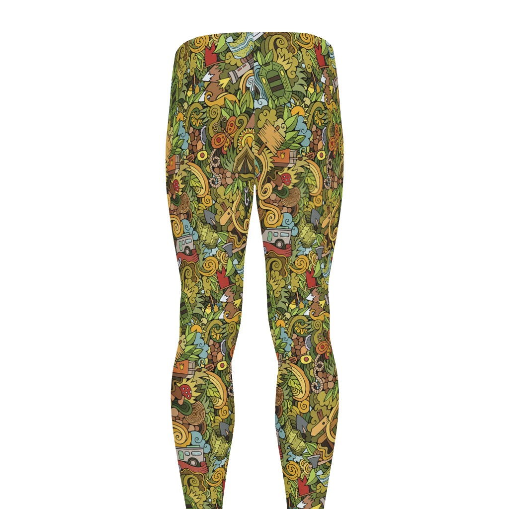 Outdoor Camping Pattern Print Men's leggings