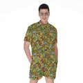 Outdoor Camping Pattern Print Men's Romper