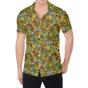 Outdoor Camping Pattern Print Men's Shirt