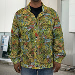 Outdoor Camping Pattern Print Men's Shirt Jacket