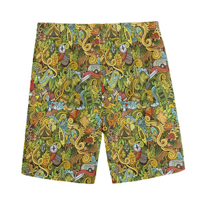 Outdoor Camping Pattern Print Men's Sports Shorts