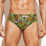 Outdoor Camping Pattern Print Men's Swim Briefs