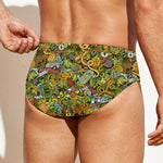 Outdoor Camping Pattern Print Men's Swim Briefs