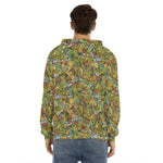 Outdoor Camping Pattern Print Men's Velvet Pullover Hoodie