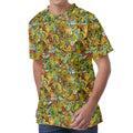 Outdoor Camping Pattern Print Men's Velvet T-Shirt