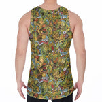 Outdoor Camping Pattern Print Men's Velvet Tank Top