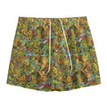 Outdoor Camping Pattern Print Mesh Shorts
