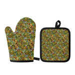 Outdoor Camping Pattern Print Oven Mitt And Pot Holder Set
