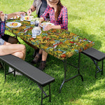 Outdoor Camping Pattern Print Picnic Table Cover