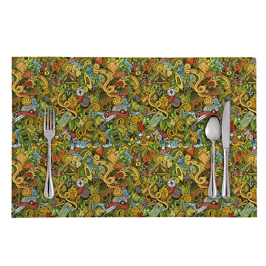 Outdoor Camping Pattern Print Placemat