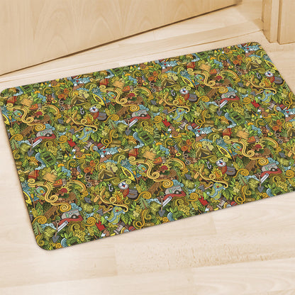 Outdoor Camping Pattern Print Polyester Doormat