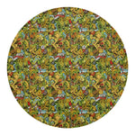 Outdoor Camping Pattern Print Round Blanket
