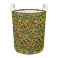 Outdoor Camping Pattern Print Round Laundry Basket