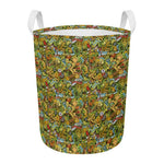 Outdoor Camping Pattern Print Round Laundry Basket