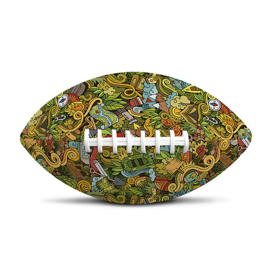 Outdoor Camping Pattern Print Rugby Ball