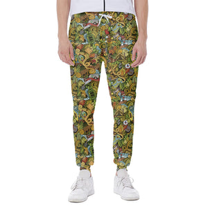 Outdoor Camping Pattern Print Scuba Joggers