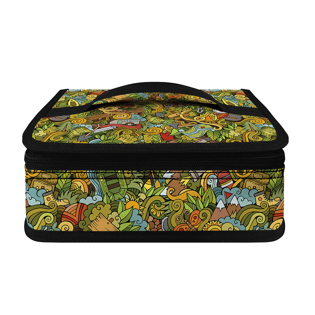 Outdoor Camping Pattern Print Small Lunch Bag