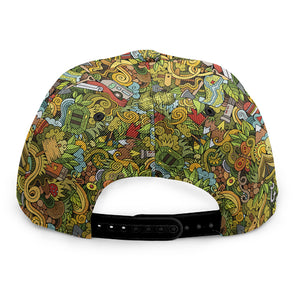 Outdoor Camping Pattern Print Snapback Cap