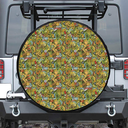 Outdoor Camping Pattern Print Tire Cover