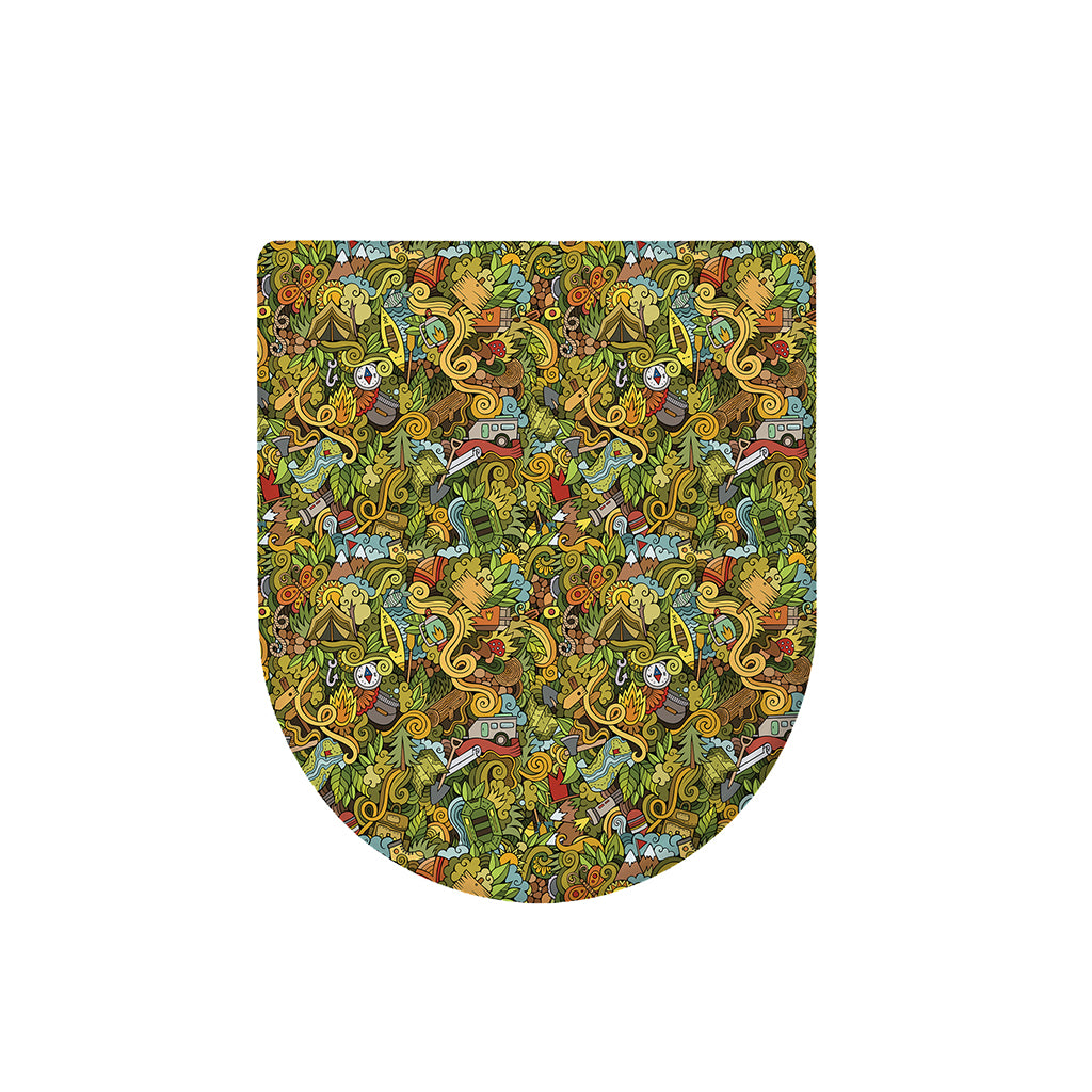 Outdoor Camping Pattern Print Toilet Lid Cover